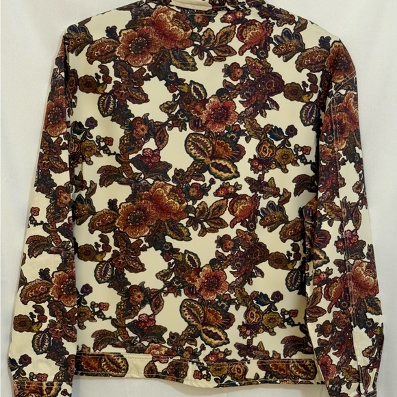 Fresh Men's Jean Jacket - Cream and Brown Floral - Picture 2 of 3